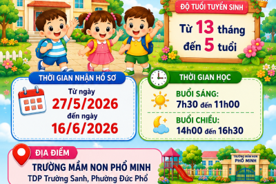Trường Mn Phổ Minh thông báo tuyển sinh năm 2026-2027